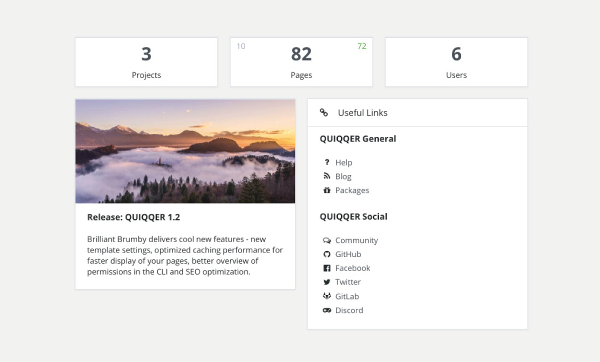 QUIQQER Dashboard