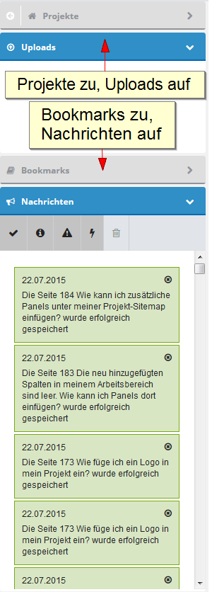 arbeitsbereich - alle panels auf arbeitsbereich - alle panels auf